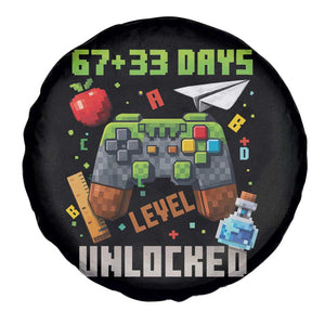 67 33 100 Days Level Unlocked Spare Tire Cover Gaming 100th Day of School Boys Kid TS10 Print Your Wear