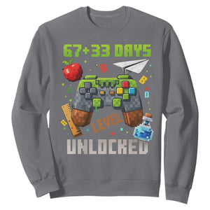 67 33 100 Days Level Unlocked Sweatshirt Gaming 100th Day of School Boys Kid TS10 Charcoal Print Your Wear