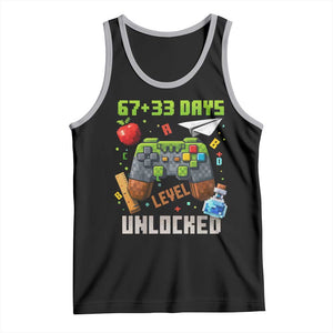67 33 100 Days Level Unlocked Tank Top Gaming 100th Day of School Boys Kid TS10 Black Athletic Heather Print Your Wear