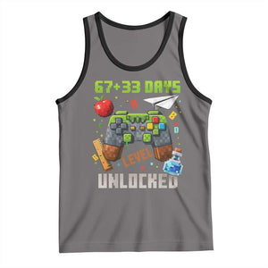67 33 100 Days Level Unlocked Tank Top Gaming 100th Day of School Boys Kid TS10 Deep Heather Black Print Your Wear