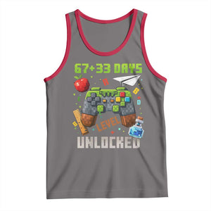 67 33 100 Days Level Unlocked Tank Top Gaming 100th Day of School Boys Kid TS10 Deep Heather Red Print Your Wear