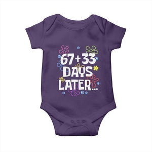 67 33 One Hundred Days Later Baby Onesie Funny 100th Day of School Flowers TS10 Purple Print Your Wear