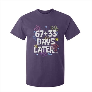 67 33 One Hundred Days Later T Shirt For Kid Funny 100th Day of School Flowers TS10 Purple Print Your Wear