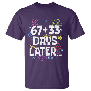 67 33 One Hundred Days Later T Shirt Funny 100th Day of School Flowers TS10 Purple Print Your Wear