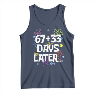 67 33 One Hundred Days Later Tank Top Funny 100th Day of School Flowers TS10 Navy Print Your Wear
