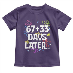 67 33 One Hundred Days Later Toddler T Shirt Funny 100th Day of School Flowers TS10 Purple Print Your Wear