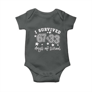I Survived 67 33 100 Days of School Baby Onesie Funny 100th Day of School One Hundred Days TS10 Dark Heather Print Your Wear