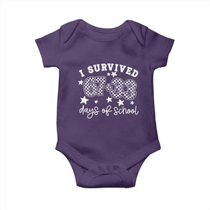 I Survived 67 33 100 Days of School Baby Onesie Funny 100th Day of School One Hundred Days TS10 Purple Print Your Wear