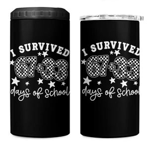 I Survived 67 33 100 Days of School 4 in 1 Can Cooler Tumbler Funny 100th Day of School One Hundred Days TS10 One Size: 16 oz Black Print Your Wear