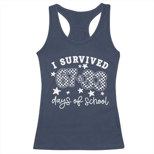 I Survived 67 33 100 Days of School Racerback Tank Top Funny 100th Day of School One Hundred Days TS10 Navy Print Your Wear