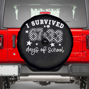 I Survived 67 33 100 Days of School Spare Tire Cover Funny 100th Day of School One Hundred Days TS10 Black Print Your Wear