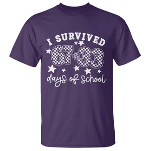 I Survived 67 33 100 Days of School T Shirt Funny 100th Day of School One Hundred Days TS10 Purple Print Your Wear