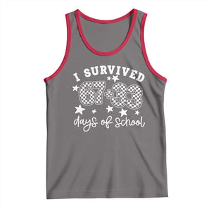 I Survived 67 33 100 Days of School Tank Top Funny 100th Day of School One Hundred Days TS10 Deep Heather Red Print Your Wear