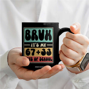 Bruh I Survived 67 33 Days of School Coffee Mug Retro 100th Day of School Boys Teachers Pupils TS10 Print Your Wear
