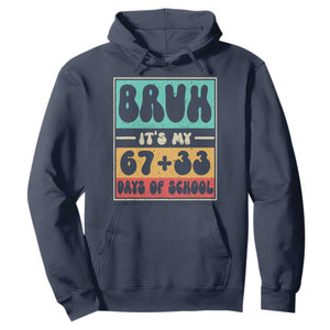 Bruh I Survived 67 33 Days of School Hoodie Retro 100th Day of School Boys Teachers Pupils TS10 Navy Print Your Wear