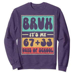 Bruh I Survived 67 33 Days of School Sweatshirt Retro 100th Day of School Boys Teachers Pupils TS10 Purple Print Your Wear