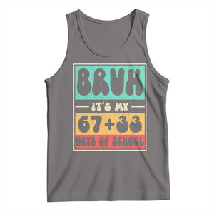 Bruh I Survived 67 33 Days of School Tank Top Retro 100th Day of School Boys Teachers Pupils TS10 Deep Heather Print Your Wear