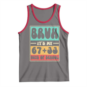 Bruh I Survived 67 33 Days of School Tank Top Retro 100th Day of School Boys Teachers Pupils TS10 Deep Heather Red Print Your Wear