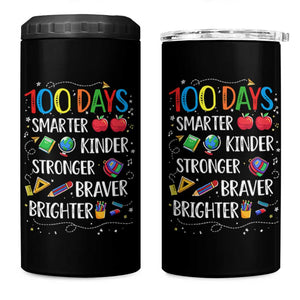 Happy 100 Days of School 4 in 1 Can Cooler Tumbler 100th Day Kids Boys Girls Teachers Pupils TS10 One Size: 16 oz Black Print Your Wear