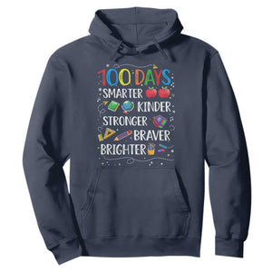 Happy 100 Days of School Hoodie 100th Day Kids Boys Girls Teachers Pupils TS10 Navy Print Your Wear