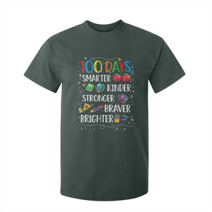 Happy 100 Days of School T Shirt For Kid 100th Day Kids Boys Girls Teachers Pupils TS10 Dark Forest Green Print Your Wear
