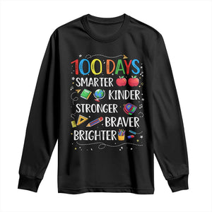 Happy 100 Days of School Long Sleeve Shirt 100th Day Kids Boys Girls Teachers Pupils TS10 Black Print Your Wear
