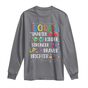 Happy 100 Days of School Long Sleeve Shirt 100th Day Kids Boys Girls Teachers Pupils TS10 Charcoal Print Your Wear