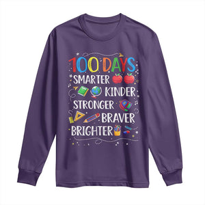 Happy 100 Days of School Long Sleeve Shirt 100th Day Kids Boys Girls Teachers Pupils TS10 Purple Print Your Wear