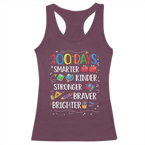 Happy 100 Days of School Racerback Tank Top 100th Day Kids Boys Girls Teachers Pupils TS10 Maroon Print Your Wear