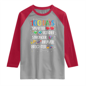 Happy 100 Days of School Raglan Shirt 100th Day Kids Boys Girls Teachers Pupils TS10 Sport Gray Red Print Your Wear