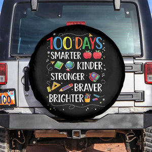Happy 100 Days of School Spare Tire Cover 100th Day Kids Boys Girls Teachers Pupils TS10 No hole Black Print Your Wear