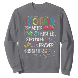 Happy 100 Days of School Sweatshirt 100th Day Kids Boys Girls Teachers Pupils TS10 Charcoal Print Your Wear