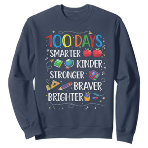 Happy 100 Days of School Sweatshirt 100th Day Kids Boys Girls Teachers Pupils TS10 Navy Print Your Wear
