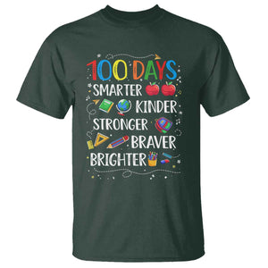 Happy 100 Days of School T Shirt 100th Day Kids Boys Girls Teachers Pupils TS10 Dark Forest Green Print Your Wear