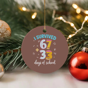 100 Days Of School 67 Funny Six Seven Meme Ceramic Ornament TS10 1pc Mocha Print Your Wear
