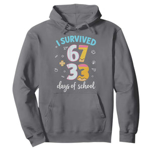 100 Days Of School 67 Funny Six Seven Meme Hoodie TS10 Charcoal Print Your Wear