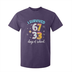 100 Days Of School 67 Funny Six Seven Meme T Shirt For Kid TS10 Purple Print Your Wear
