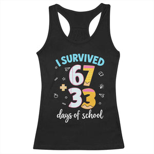 100 Days Of School 67 Funny Six Seven Meme Racerback Tank Top TS10 Black Print Your Wear