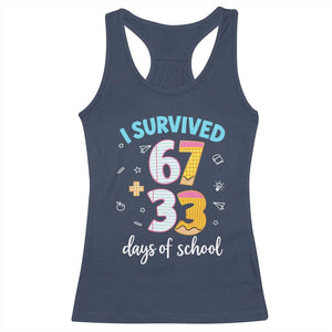 100 Days Of School 67 Funny Six Seven Meme Racerback Tank Top TS10 Navy Print Your Wear