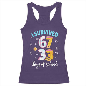 100 Days Of School 67 Funny Six Seven Meme Racerback Tank Top TS10 Purple Print Your Wear