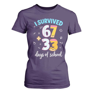 100 Days Of School 67 Funny Six Seven Meme T Shirt For Women TS10 Purple Print Your Wear
