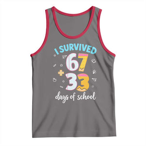 100 Days Of School 67 Funny Six Seven Meme Tank Top TS10 Deep Heather Red Print Your Wear