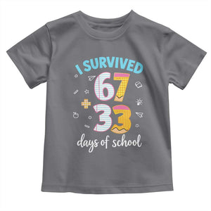 100 Days Of School 67 Funny Six Seven Meme Toddler T Shirt TS10 Charcoal Print Your Wear