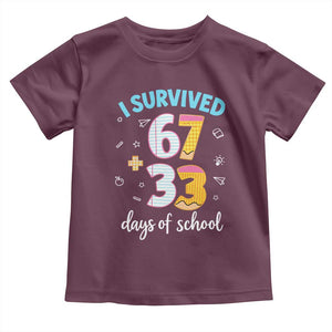 100 Days Of School 67 Funny Six Seven Meme Toddler T Shirt TS10 Maroon Print Your Wear