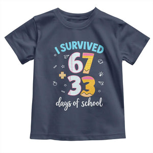 100 Days Of School 67 Funny Six Seven Meme Toddler T Shirt TS10 Navy Print Your Wear