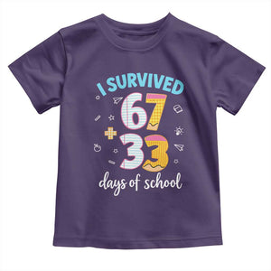 100 Days Of School 67 Funny Six Seven Meme Toddler T Shirt TS10 Purple Print Your Wear