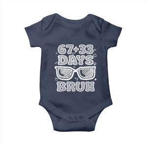 Bruh 100 Days Of School 67 Baby Onesie Funny Six Seven Meme Sunglasses TS10 Navy Print Your Wear