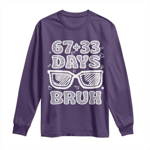 Bruh 100 Days Of School 67 Long Sleeve Shirt Funny Six Seven Meme Sunglasses TS10 Purple Print Your Wear