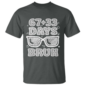 Bruh 100 Days Of School 67 T Shirt Funny Six Seven Meme Sunglasses TS10 Dark Heather Print Your Wear