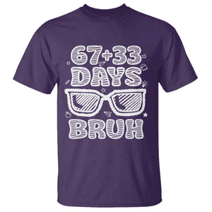 Bruh 100 Days Of School 67 T Shirt Funny Six Seven Meme Sunglasses TS10 Purple Print Your Wear
